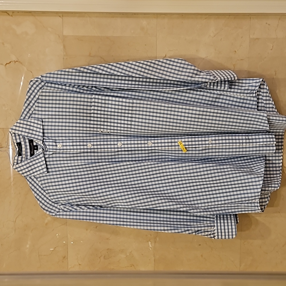 MEN'S FACONNABLE BLUE and WHITE BUTTON DOWN DRESS SHIRT $250